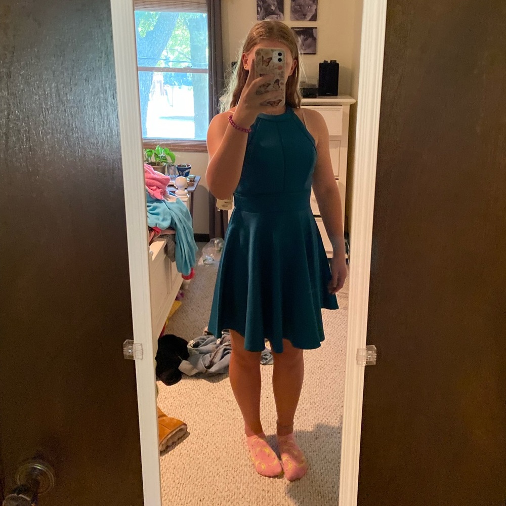 Teal, Fit and Flare, Altar’d state dress